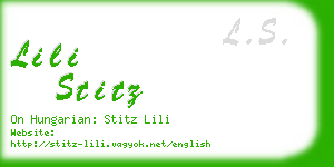 lili stitz business card